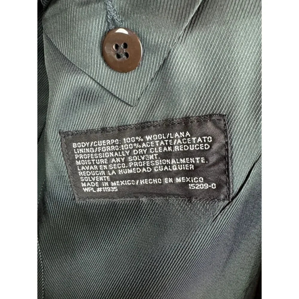 STAFFORD gray check houndstooth 100% wool mens suit jacket size 44R